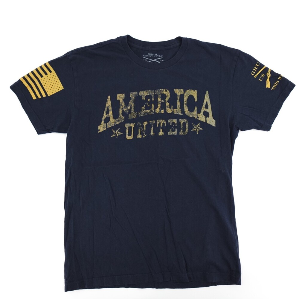 Grunt Style Shirt mens Medium Navy T-Shirt America United Flag USA